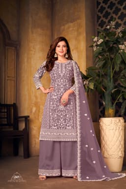 Lavender Designer Palazzo Suit