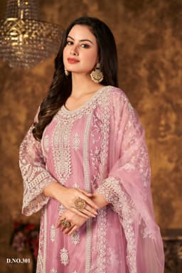 Dusty Pink Designer Palazzo Suit