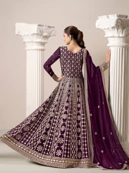 Royal Purple Flair Anarkali Gown