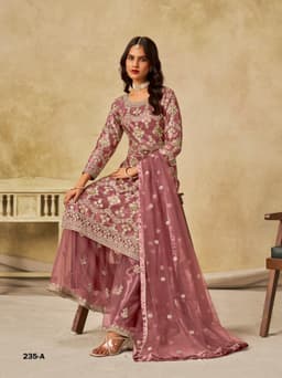 Mauve Net Palazzo Suit