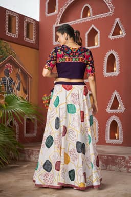 Multicolor Printed Navratri Lehenga Choli with Jacket