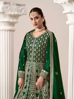 Majestic Green Flair Anarkali