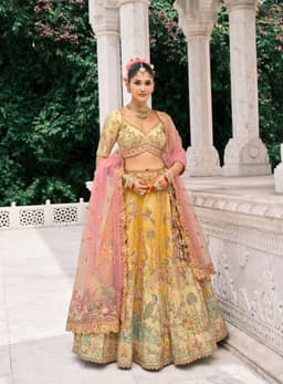 Yellow Indian Bridal Lehenga For Wedding