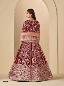 Wine Velvet Designer Anarkali