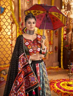 Designer Multicolor Navratri Lehenga Choli for Garba