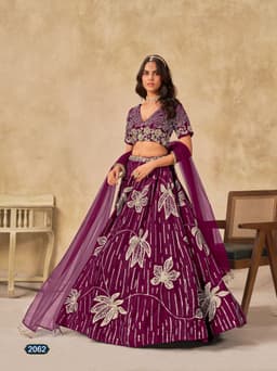 Wine purple Indian Lehenga outfit