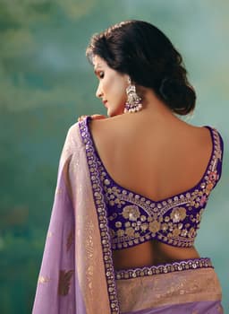Lavender Reception Wear Silk Saree