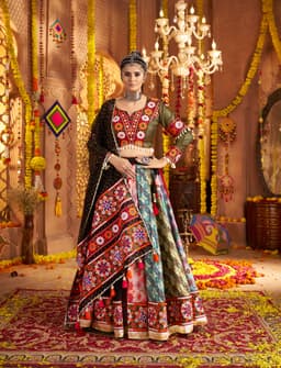 Designer Multicolor Navratri Lehenga Choli for Garba