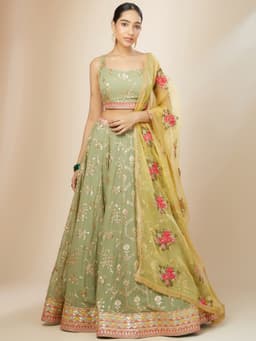 Sage green Indian Lehenga Dress outfit