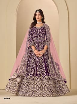 Purple Velvet Designer Anarkali