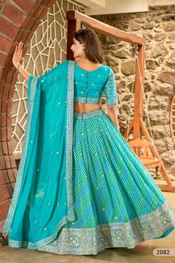 Turquoise Blue Designer Lehenga Choli