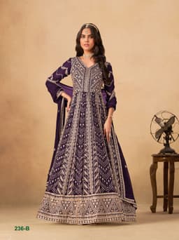 Purple Designer Anarkali Gown