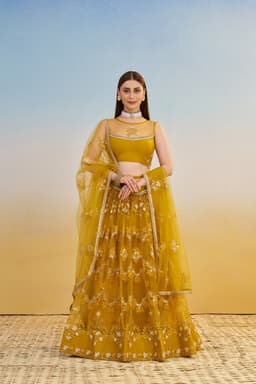 Mustard Indian Wedding Attire For Female Guests