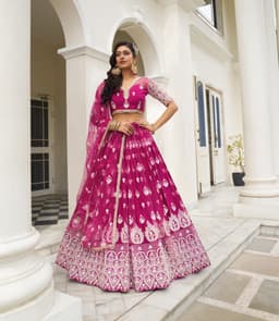 Rani Pink Butterfly Net Lehenga Choli