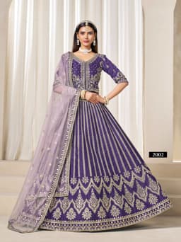 Purple Indian Lehenga UK for women