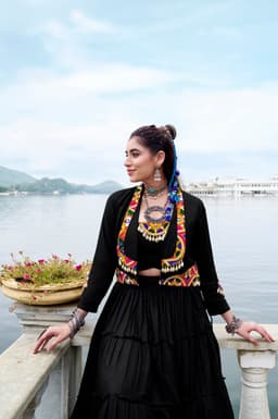 Black Gamthi Lehenga for Navratri, Garba & Festive Wear