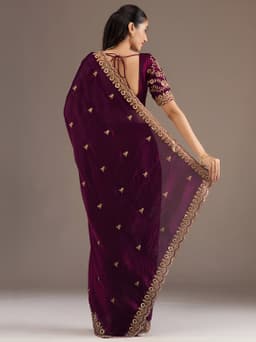 Royal Wine Tissue Silk Saree for Wedding & Reception