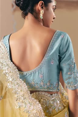 Pastel Yellow Designer Haldi Wear Saree