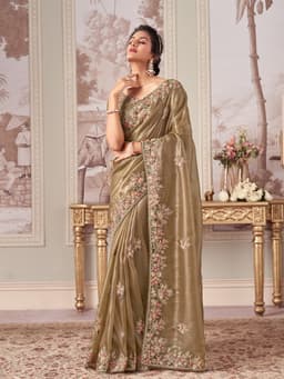 Olive Bridal Raina Silk Saree