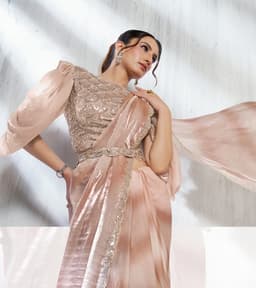 Blush Ready to Wear Satin Silk Saree