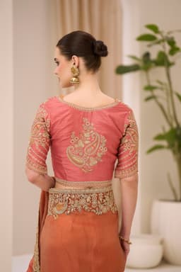 Copper Rose Dual Shade Silk Designer Saree for Party