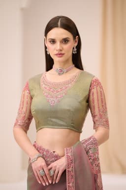 Luxury Dusty Mauve Engagement Georgette Designer Saree