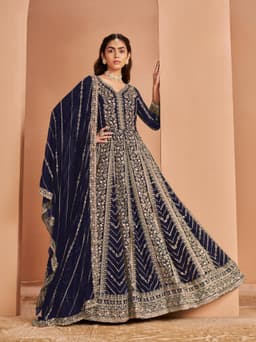 Blue Georgette Anarkali Suit