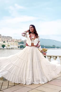 Ivory Gamthi Lehenga for Garba, Navratri & Festive Events