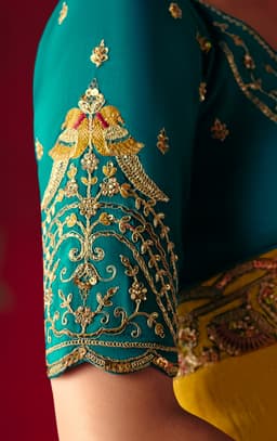 Yellow Designer Embroidered Festive Saree