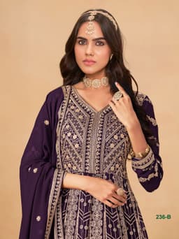 Purple Designer Anarkali Gown