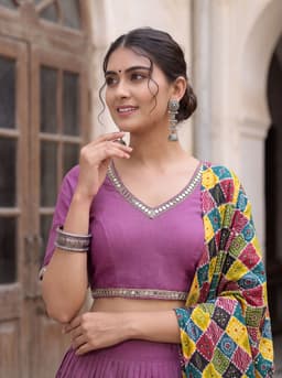 Mauve Purple Lehenga for Navratri & Festive Wear