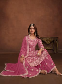 Rani Pink Georgette Palazzo Set