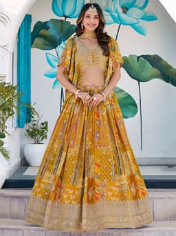Mustard yellow Indian Lehenga outfit
