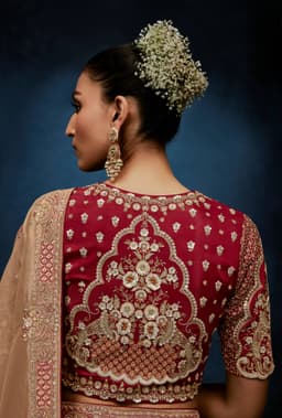 Champagne Gold Fancy Saree with Wine Embroidered Designer Blouse