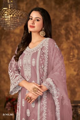 Mauve Pink Designer Palazzo Suit