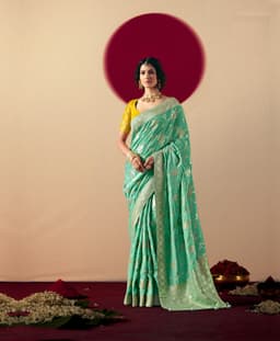Sea Green Designer Saree for Wedding & Festive Wear