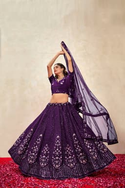 Purple Fendy Silk Lehenga Choli