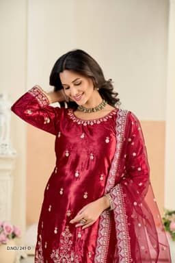 Wine Red Velvet Salwar Suit