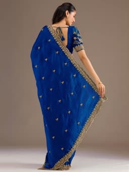 Royal Blue Tissue Silk Saree for Wedding & Reception
