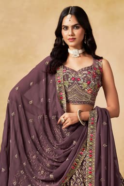 Light Purple Embroidered Lehenga Choli