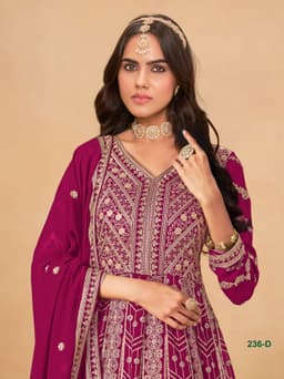 Rani Pink Georgette Designer Anarkali Gown