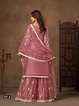 Rose Gold Net Palazzo Suit