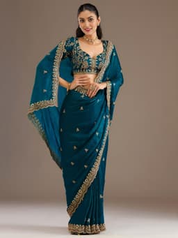 Dove Blue Tissue Silk Saree for Wedding Wear