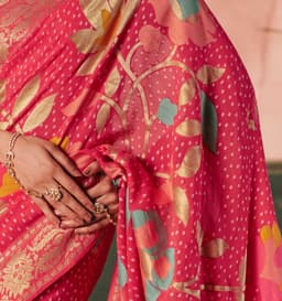 Pink Festive Wear Georgette Saree