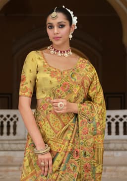 Pastel Yellow Designer Saree for Haldi Ceremony