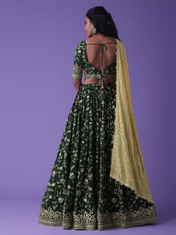 Designer Indian Lehenga Online Back View