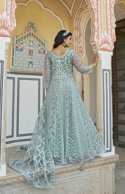 Green Designer Anarkali Suit