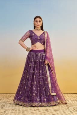 Purple Indian Lehenga Dress outfit