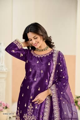 Purple Velvet Salwar Suit