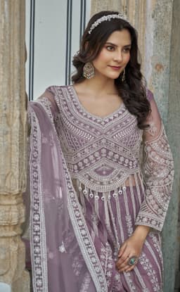 Lavender Designer Anarkali Suit